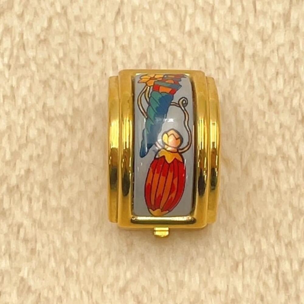 Hermes GD Enamel Earrings Perfume Bottle pattern W/Box - Picture 7 of 16
